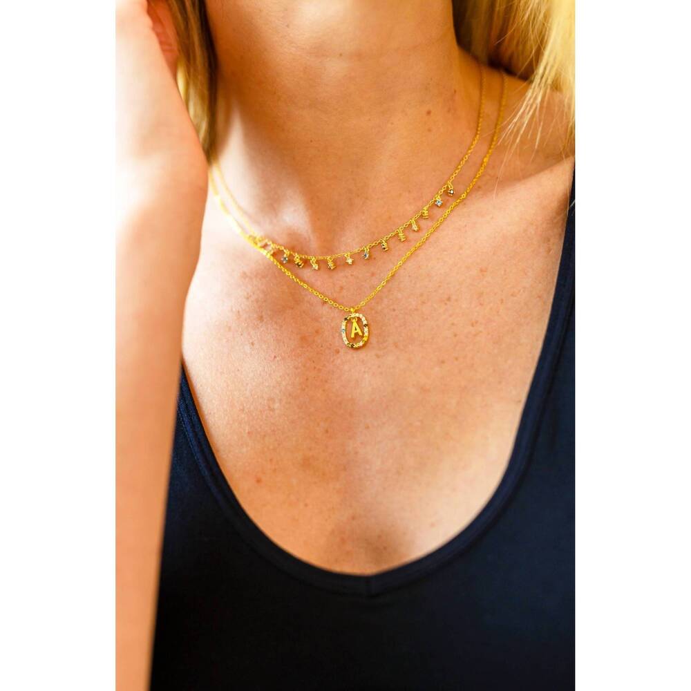 NEW 123 AMORE mi amor dipped initial necklace in gold